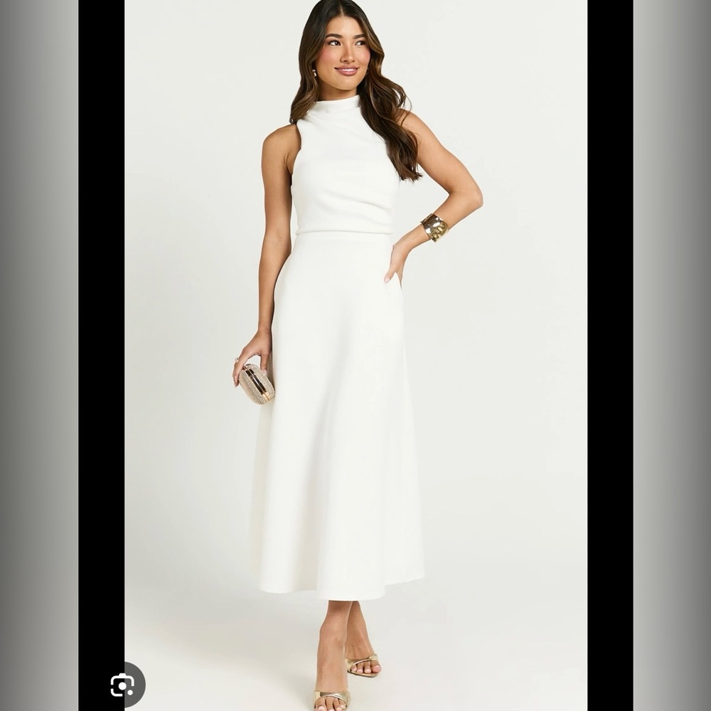 Showpo white high neck dress. Size 2.